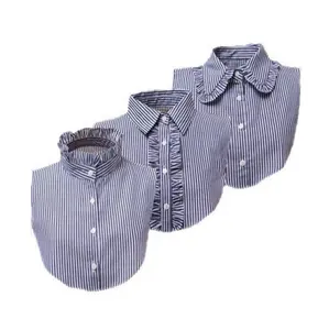 3 pcs Detachable Dickey Collar Women Ruffle Mock Neck Half Shirts Faux False Collar for Women