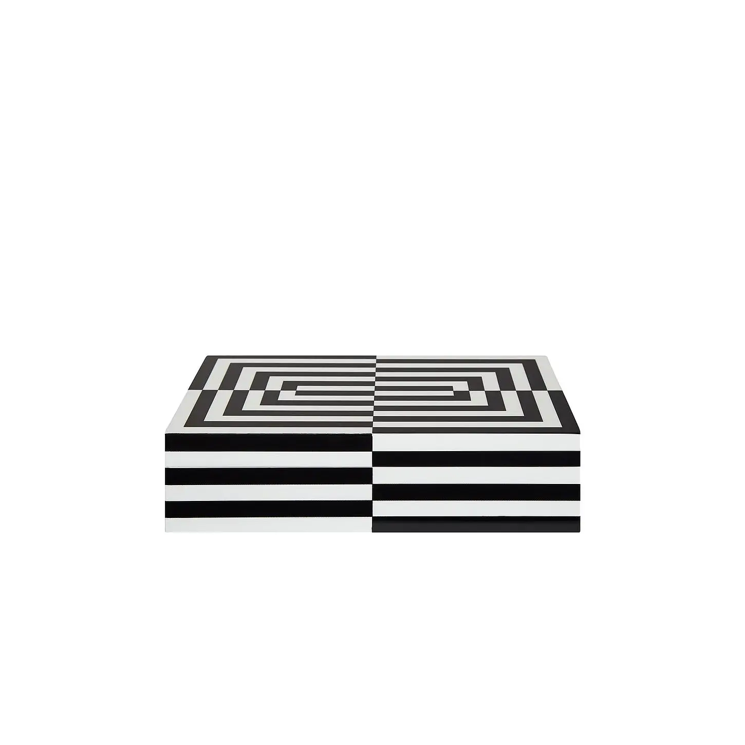 Jonathan Adler Large Op Art Lacquer Box in Black & White