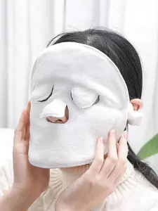 LMMAKE Premium Quality Face Steaming Towel 1 Pc Reusable Soft Fabric Mask with Headband for Cold Hot Compress Moisturizing Beauty Care Spa Towels for Women Girls Skin Face Care Beauty Salons