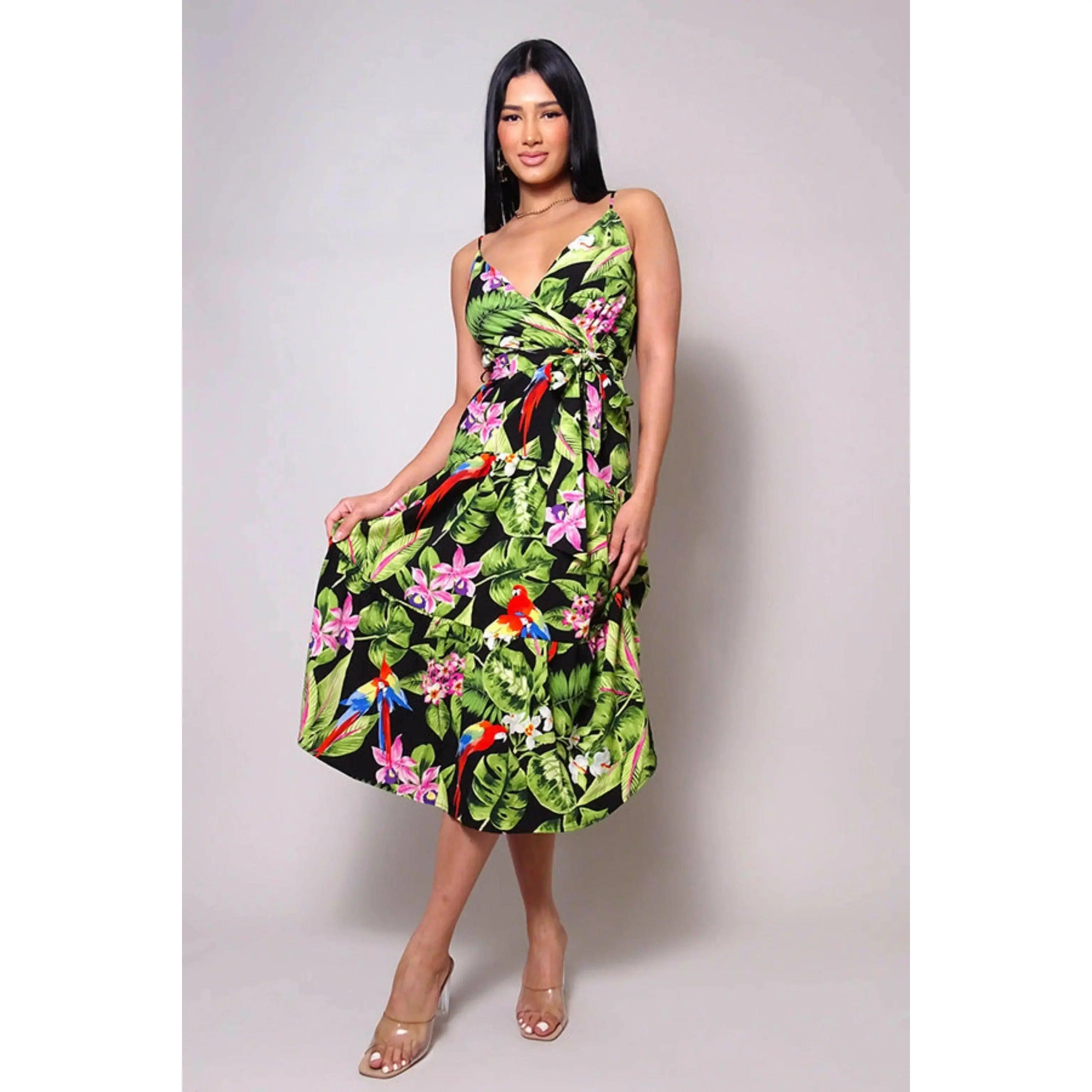 Maui Nights Tropical Midi Dress