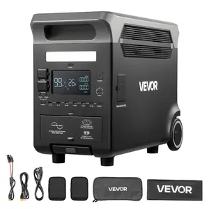 VEVOR Portable Power Station, 3600W 3840Wh Power Station Solar Generator with 10 Output Ports Adjustable Input Power, Expandable LiFePO4 Battery Backup for Home Camping RV (Solar Panel NOT Included)