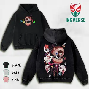 Caine The Amazing Digital Circus  Menswear Gift for anime fans Top Apparel Classic Seamless Simple designer shirts Men's Regular Fit Floral Print Tee Cotton Fabric Black Casual