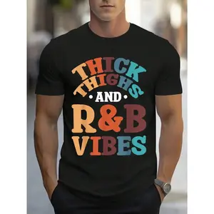 Unisex Cotton Short-Sleeve Round Neck Casual Sporty Sports Top - 90's R&B Vibes, Thick Thighs, Body Positivity