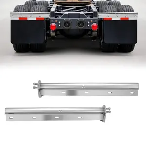 VEVOR Stainless Steel Angled Spring Loaded Mud Flap Hangers, 2 - 1/2 Bolt Spacing Mudflap Hangers for Semi Trucks, 1 Pair Heavy Duty Semi Truck Mud Flap Hanger Set with Reflective Strips, SilverVEVOR Super Brand Day