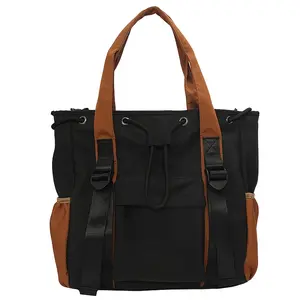Large Capacity Tote Bag for Women, Patchwork Nylon Handbag for Travel Shopping College Student, Lightweight Casual Purse TikTok Made Me Buy It