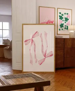 Coquette Pink Bows Poster, Décor Home, Wall Décor, Gift Poster, Room