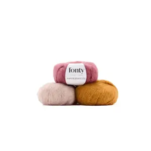 Fonty Saperlipopette Yarn - 65% Baby Suri Alpaca 20% Silk 15% Merino Wool - Soft Bouncy Texture - 25g/136 yds - Ideal for Mohair Sensitive - French Made