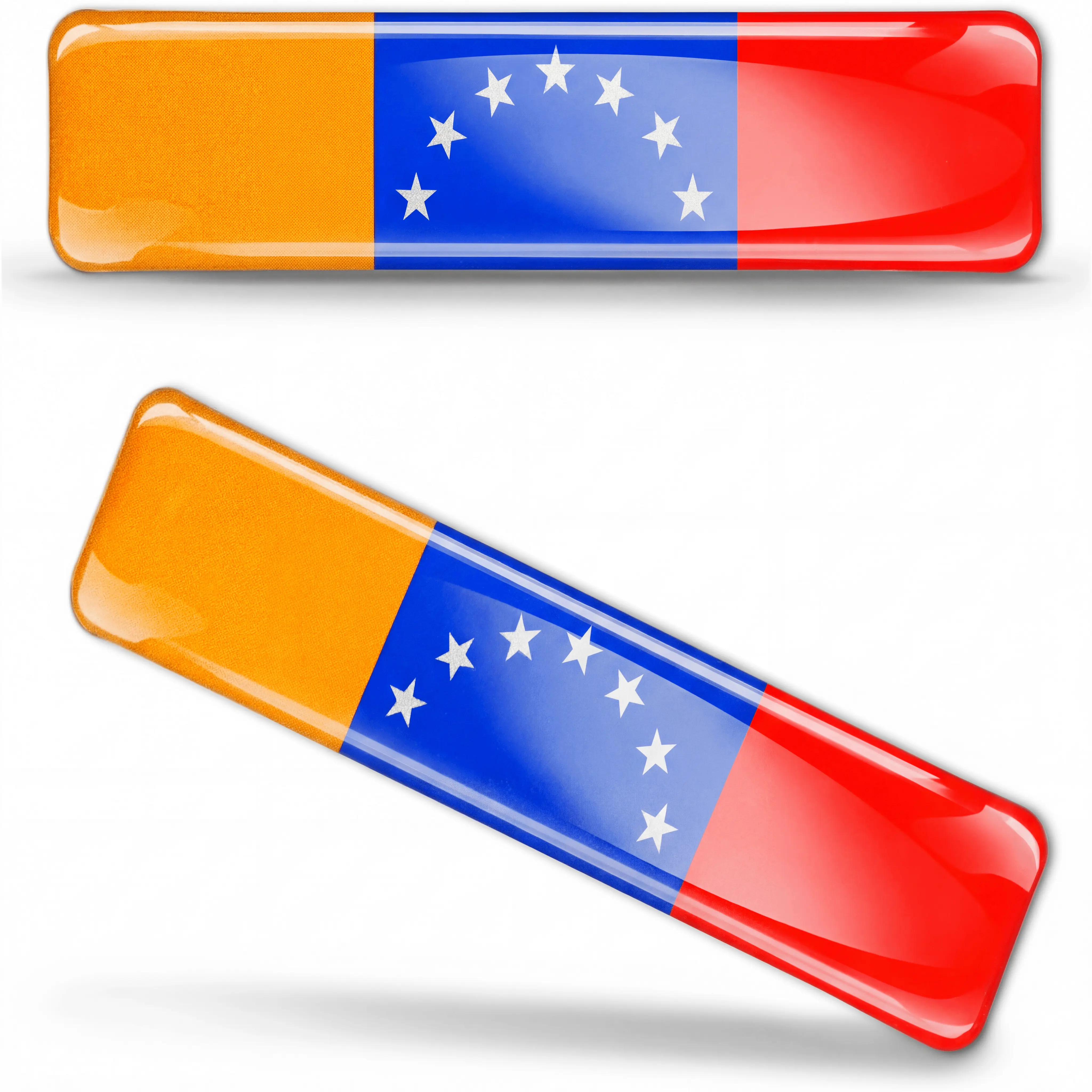 2 x 3D Domed Silicone Stickers Decals Venezuela National Venezuela Flag Car Motorcycle Helmet Mobile phone, tablet, suitcase