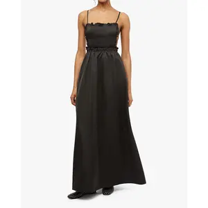 Ruffle Bib Maxi Dress