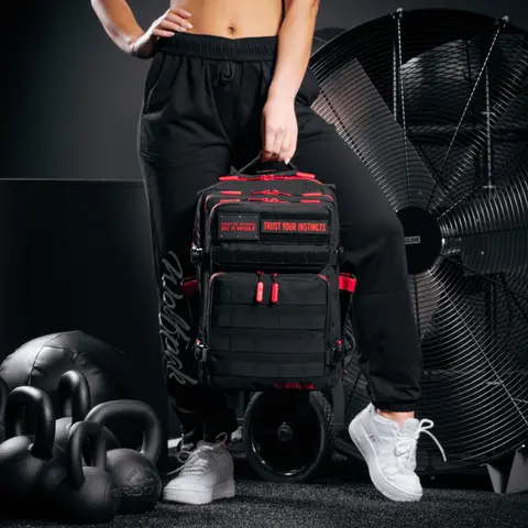 35L Red Lone Wolf Backpack, 1000D Waterproof Travel Bag for Adults, Suitable for School, Office (Luggage & Travel Bags Category)