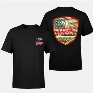 AFTCO x Ranger Boats Performance Tee | US Flag Camo Fishing Shirt | White Logo Graphic | Mens Fishing Gift | Summer Boat Life Apparel