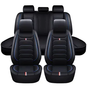 OTOEZ Universal Waterproof PU Leather Car Seat Covers Full Set for Most Sedan SUVs Full Coverage Breathable Five-Seat