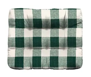 RSH Décor Green Buffalo Plaid Tufted Cushion for Indoor Outdoor Ottoman Made in USA