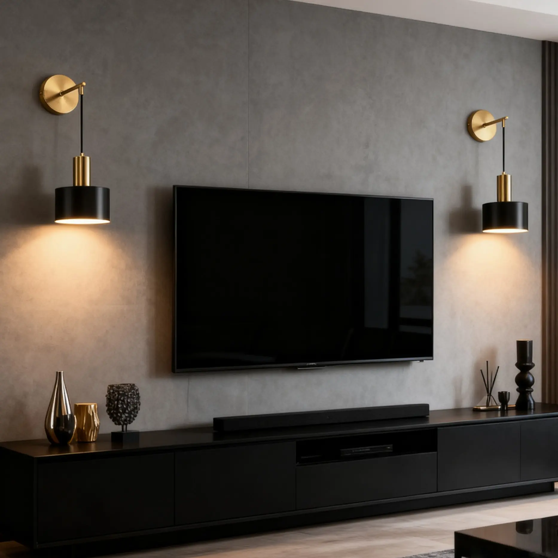 Battery-powered Wall Lamps, 2-Piece Set, Gold/Black Wireless Charging Wall Lamps, with Adjustable Bulbs and Remote Control, 9-Color Wall Lamps, Dimmable Lights, For Bedroom, Living Room, Hallway, Study, Interior Decorative Lighting Fixtures