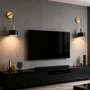 Battery Powered Wall Light, Wireless Charging, Adjustable Bulb & Remote Control, 9 Colors, Indoor Decorative Lighting