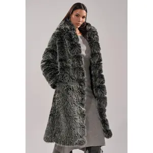 SNOW BUNNY HOODED FAUX FUR COAT