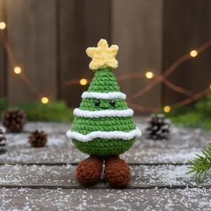 Christmas Tree Crochet - Cute Xmas Tree Plush Amigurumi - Christmas Decor Crochet