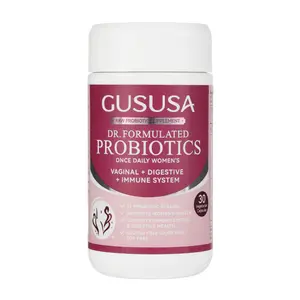 GUSUSA DR. FORMULATED PROBIOTICS CAPSULES scientifically formulated women's health focused nursing needs daily supplement flora protection balance flora's stability 30 capsules/bottle