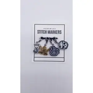 Pirate Stitch Markers - Gold progress keeper, glitter crochet gift, knitting notion, holographic glitter