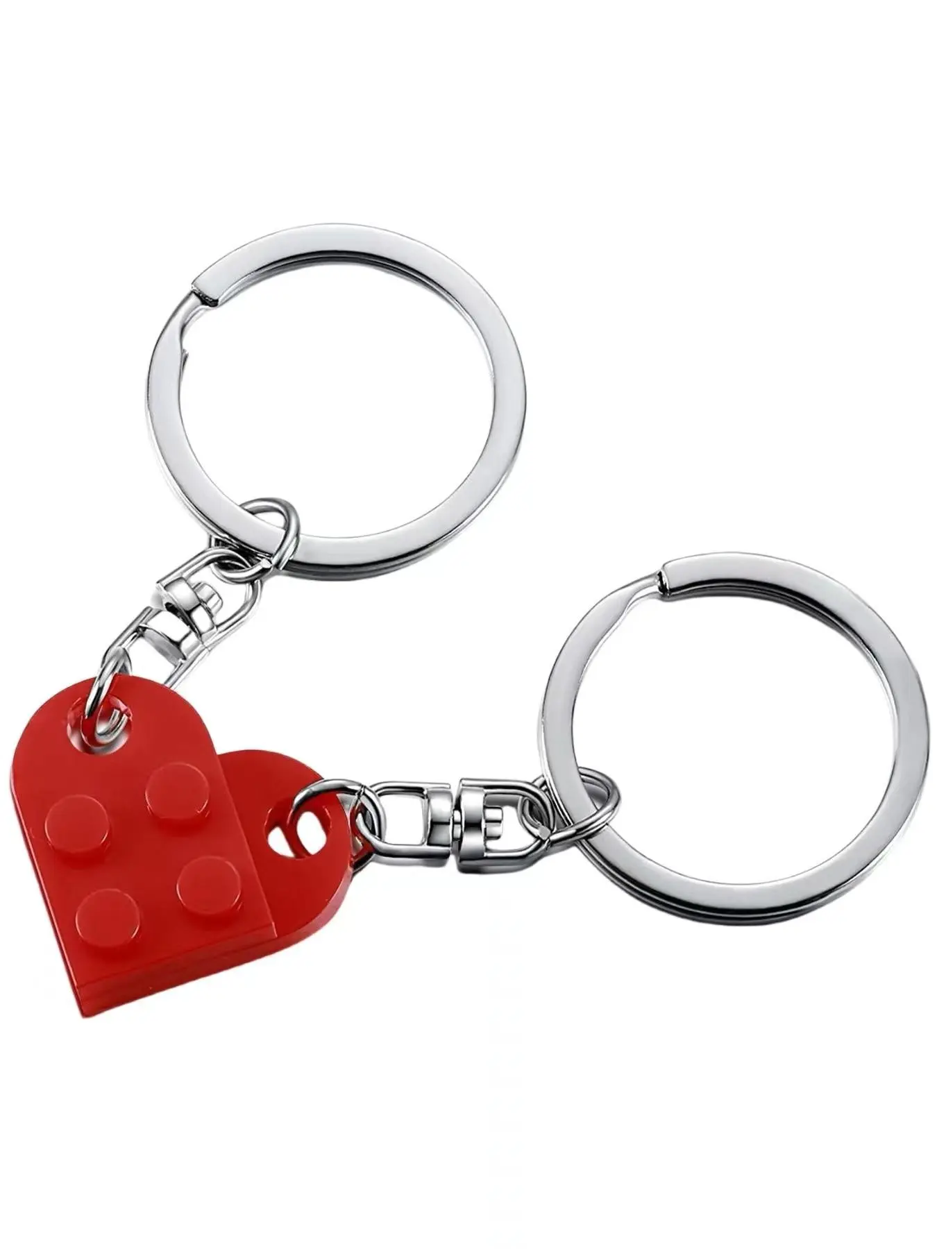 Cute Geometric Heart Shaped Keychain Set, Aesthetic Keychain, Fashionable Unisex Keychains, Perfect Gift for Friends and Lovers, 2 Pieces, All Seasons
