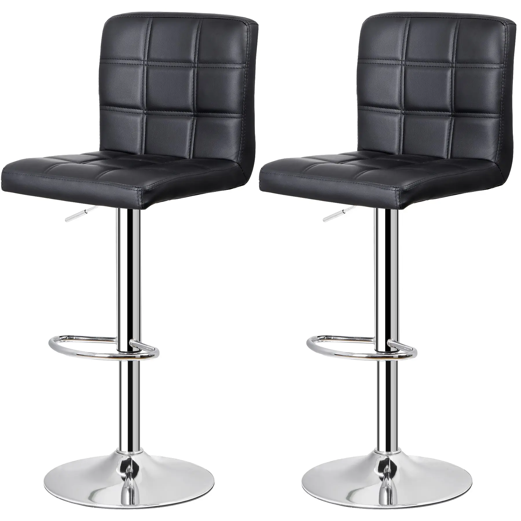Segawe 2-Piece Modern Barstool Set, Height-Adjustable Armless PU Leather Multifunctional Spa Stools with Swivel Seat, 360-Degree Swivel Counter Height Chairs for Indoor/Outdoor Patio,summerwins