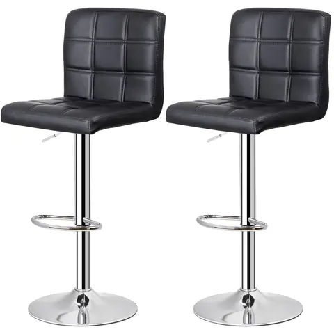 Segawe 2-Piece Modern Barstool Set, Height-Adjustable Armless PU Leather Multifunctional Spa Stools with Swivel Seat, 360-Degree Swivel Counter Height Chairs for Indoor/Outdoor Patio