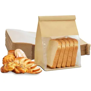50 Pack Bread Bags for Homemade Bread,3 Sizes (Small,Medium,Large)- Butter Bags for Bread Storage,Clear -Grade Plastic Bags with Twist Ties for Bakery,Freshness,Gifts,and Freezing(Medium)