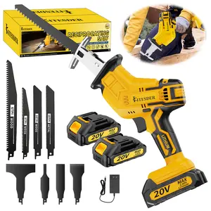 Cordless Reciprocating Saw, 21V Lithium-Ion Battery Powered Portable Lightweight Cutting Tool, Electric Handheld Saw for DIY, Wood, Tree Branches