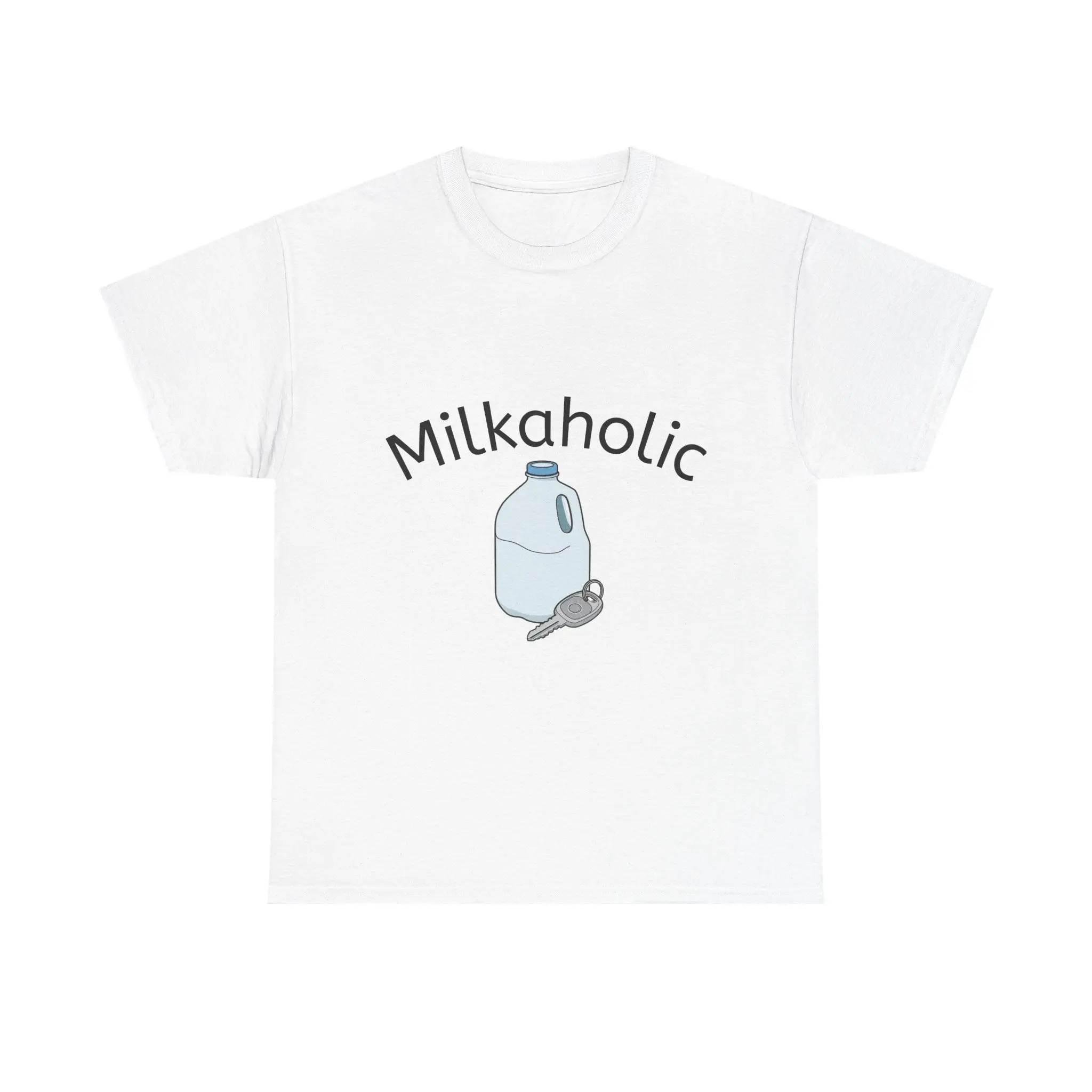 Milkaholic T shirt, Funny Tee,  Milk Addict Apparel, Humorous Cotton Top
