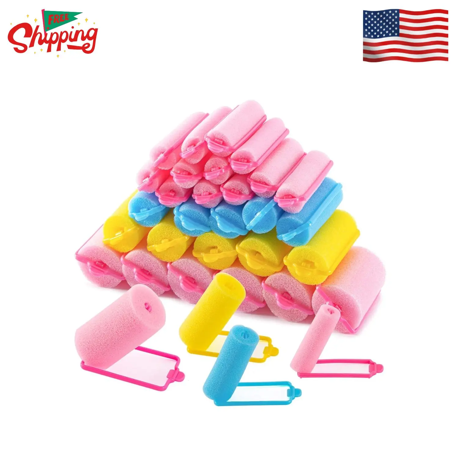 36PCS Foam Hair Rollers - Sponge Rollers for Heatless Hair Curler