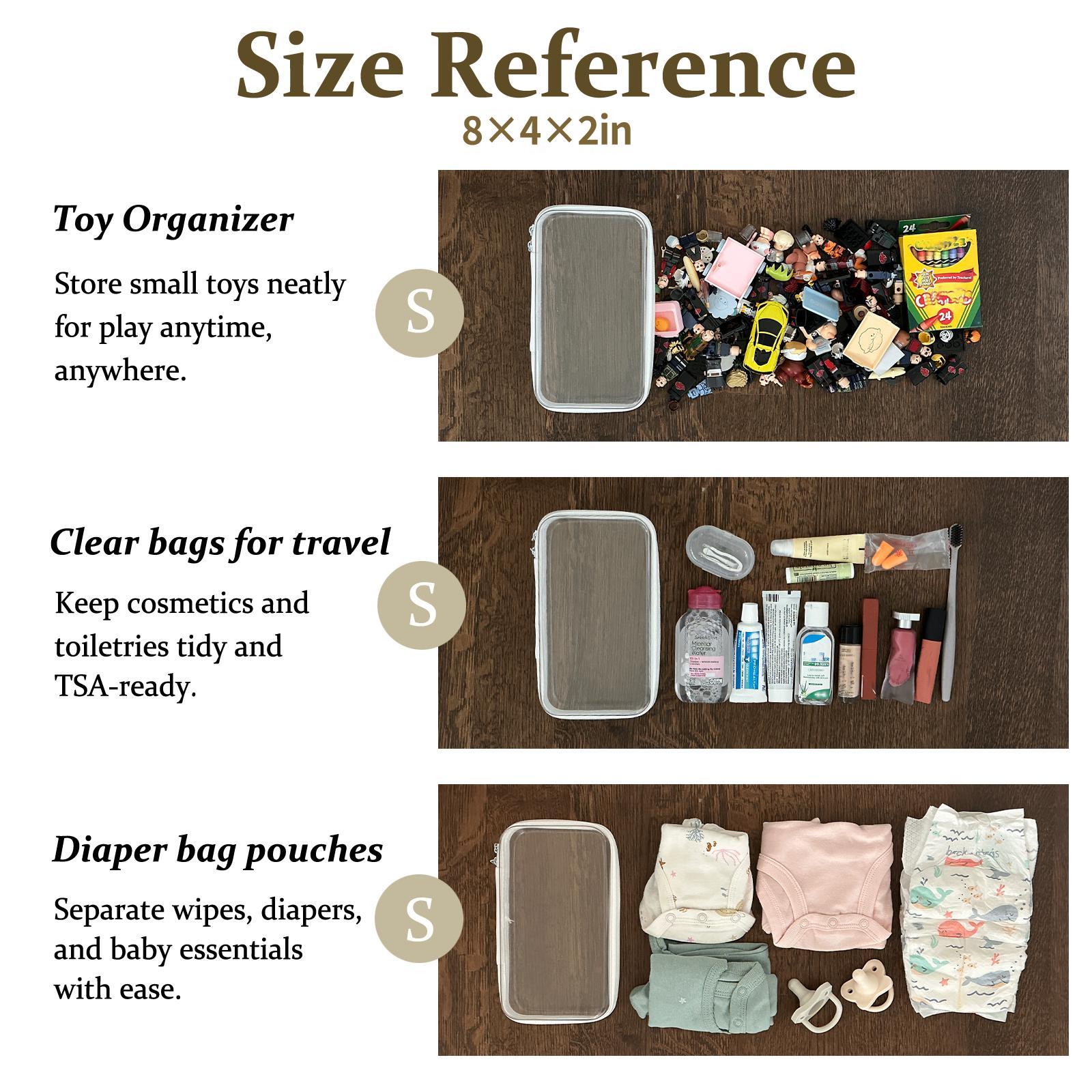 Clear Organizer Storage Box Clear Hard Zipper Case PVC Plastic CLear Storage Containers for Tools & Small Objects Girl Stuff Portable Travel Organizer Set Makeup Organizer Jewelry Box Toy Storage Bins High Transparency TikTokShopMother's Day M+3S