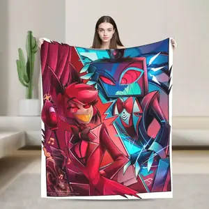 Hazbins Hotels Alastor Vox 2 Throw Blanket for Couch Fuzzy Soft Plush Blanket 50x60 Inches Multi-size Bedspreads for All Seasons