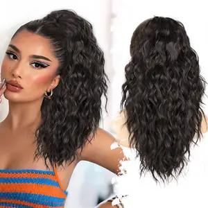 Isaic Hair 18 Inch Clip In Ponytail, Ponytail Extensions, Short Ponytail Women's Artificial Wig, Natural Fluffy Hair Volume for Daily Outing Wear