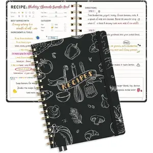 Blank Recipe Book to Write in Your Own  Journal, Two Pages for a Recipe, Sprial Hardcover Notebook with 156 Pages, 100gsm Thick Paper for Kitchen, , Family Cooking Lover