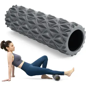 Foam Roller, 15inch Deep Tissue Massager for Muscle Massage, Myofascial Trigger Point Release, Exercise, Yoga, Pilates(Gray)