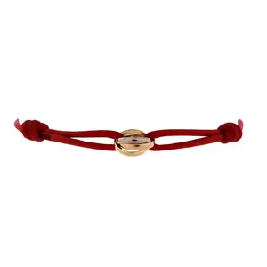 Pre-owned Cartier Trinity On Cord Bracelet Silk Cord with 18K Tricolor Gold by Rebag