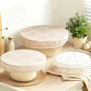 Reusable 3pc Beeswax Bowl Covers, 8/10/12 Inch 100% Organic Cotton Elastic Covers for Bread Proofing, Sourdough Dough Proofing & Food Storage