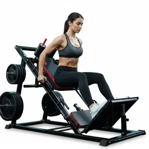 Garvee Leg Press Hack Squat Machine with Back Support Cushion, 3 in 1 Leg Press Hack Squat Machines Combo with Linear Bearing, Home Gym Legs Machine Black