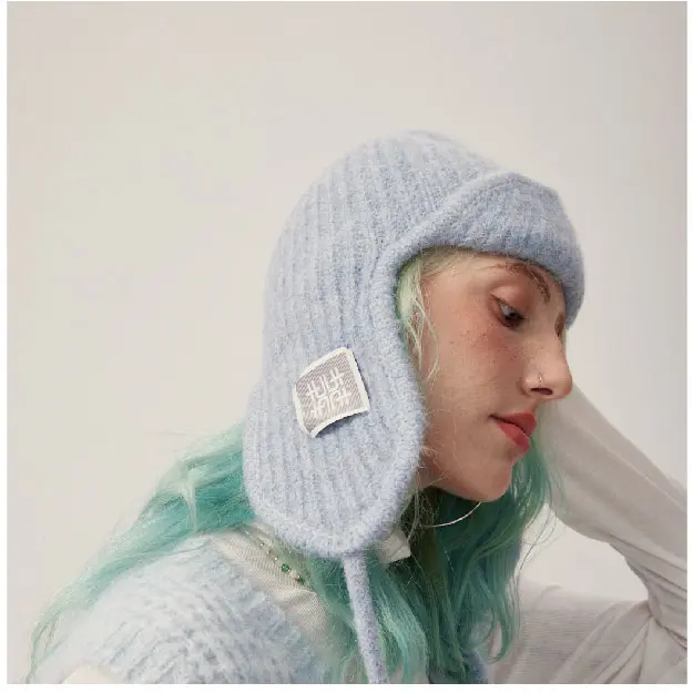 Alpaca Wool-Blend Aviator Earflap Knit Hat for Women With Gift Box– Ultra-Soft and Adorably Cozy Winter Hat with Tie-Up Design (