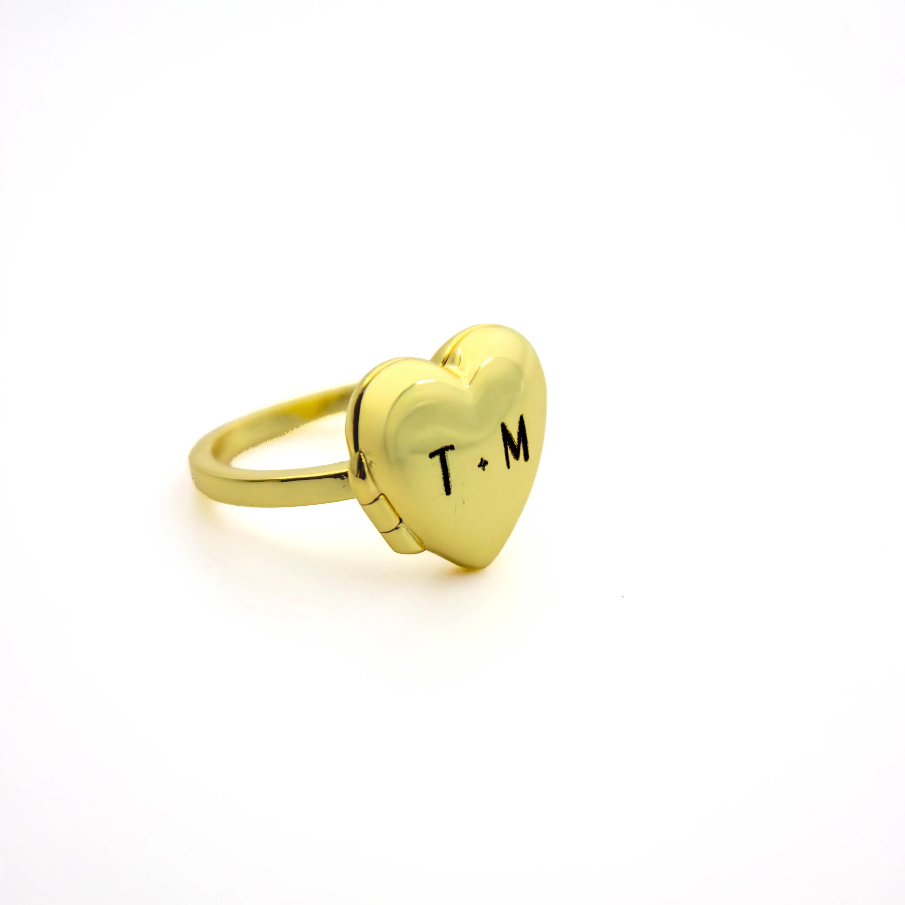 ENGRAVIA Heart Photo Locket Ring