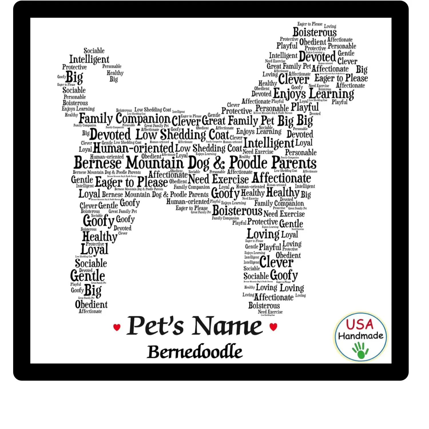 Personalized Doodle Dog Name Frame – Custom Framed Pet Art Gift Wrapped for Dog Lovers : Add your dog's name in the delivery instructions box or order notes at checkout.