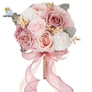 Bridal Bouquet, Elegant Artificial Flower Bouquet Fake Flowers Bouquet Wedding Supplies Wreaths, Garlands & Swags Lifelike Flowers Quince Centerpieces 7.87x9.84in