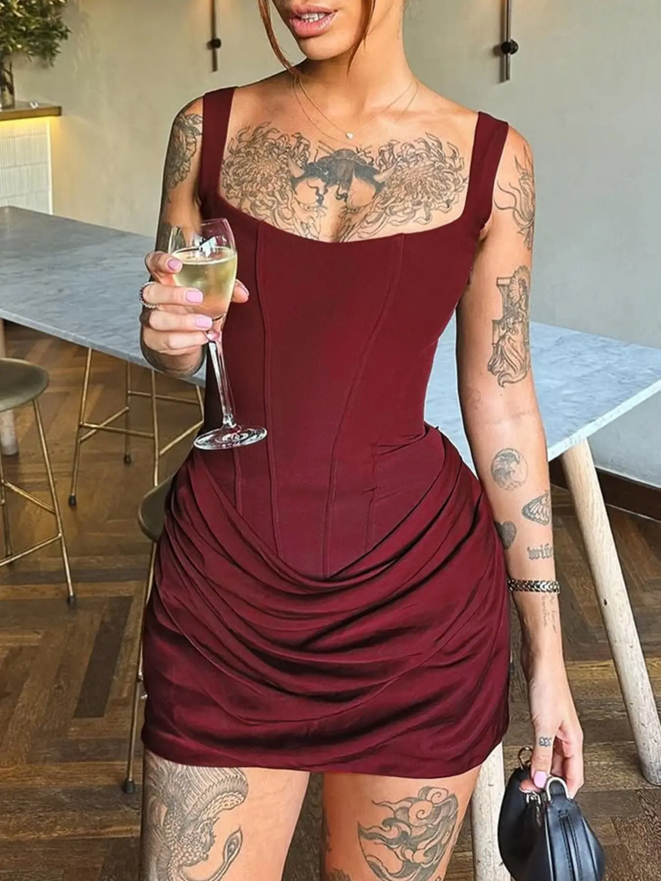 Sexy Bodycon Ruched Drawstring Sleeveless Solid Mini Corset Dress for Women, Womenswear Feminine, Night Out Club Wear Formal Party Dress - TikTok Shop Sexy Bodycon Ruched Drawstring Sleeveless Solid Mini Corset Dress for Women, Womenswear Feminine, Night Out Club Wear Formal Party Dress - TikTok Shop