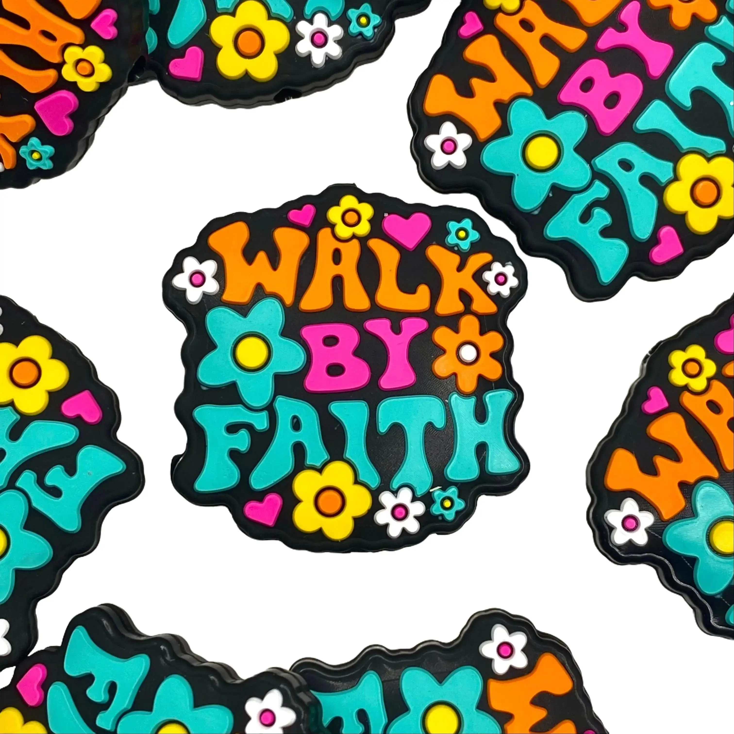 1pc Walk By Faith Silicone Focal Beads - Faith Based Beading & Crafting Supplies DIY Beaded Pen Craft Project