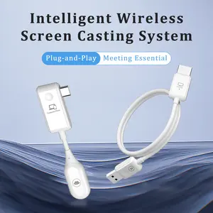 Intelligent  Screen Casting System Plug-and-Play Meeting Essential  Dongle for Phone/Computer to TV Projector White Smartphone Stream hd mi Portable Gameboy SP Charger Adapter Display  HDMI streaming wireless