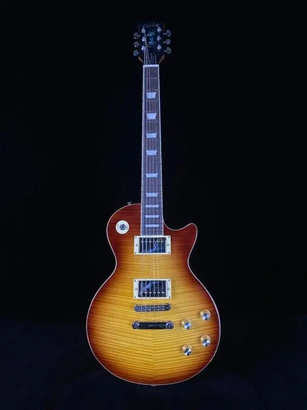 Chill Cat Vintage Standard Honey Burst Electric Guitar - Korean Custom Model with Bone Nut, Indian Rosewood Fretboard, Small Pins, Stainless Steel Frets, Well-Waxy Ceramic Pickups, Mahogany Wood, Nashville Tom Bridge, Nickel Strings with Ball Ends