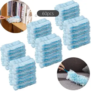 Disposable Dusters Refills, Blue Electrostatic Duster Heads,Heavy Duty Electrostatic Duster Head, Total 60 Count