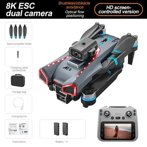 2026 New Model A18 is a beginner drone with a screen, foldable screen remote control, ESC, dual cameras, intelligent obstacle avoidance, brushless motor, optical flow hovering, 8K high-definition dual cameras, and can fly both indoors and outdoors