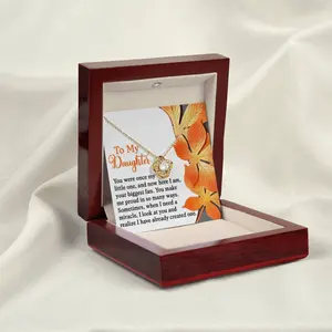 Gift for Daughter - Here I Am - Love Knot Pendant Necklace, Perfect for Birthday, Christmas, Graduation, Elegant & Trendy Necklaces for Every Occasion - Perfect for Gifts, Daily Wear, or Special Events | Shop Now!