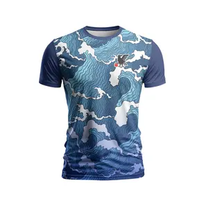 Japan Soccer Shirt, World Cup 2026 Football Fan Tee, Japanese Wave Pattern T-Shirt, Blue Ocean Style Graphic Shirt, Streetwear Gift